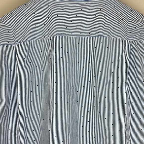 Denim & Flower Ricky Singh Men Dress Shirt SZ L Slim Fit Blue Stripes and Dots - Picture 9 of 11